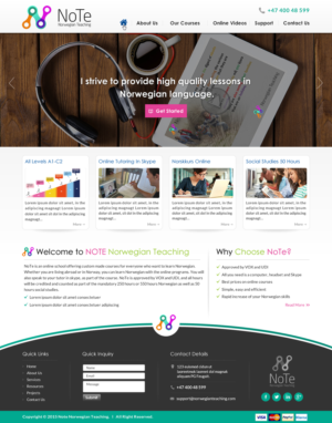 Web Design by Sbss for NoTe Norwegian Teaching | Design: #9267939