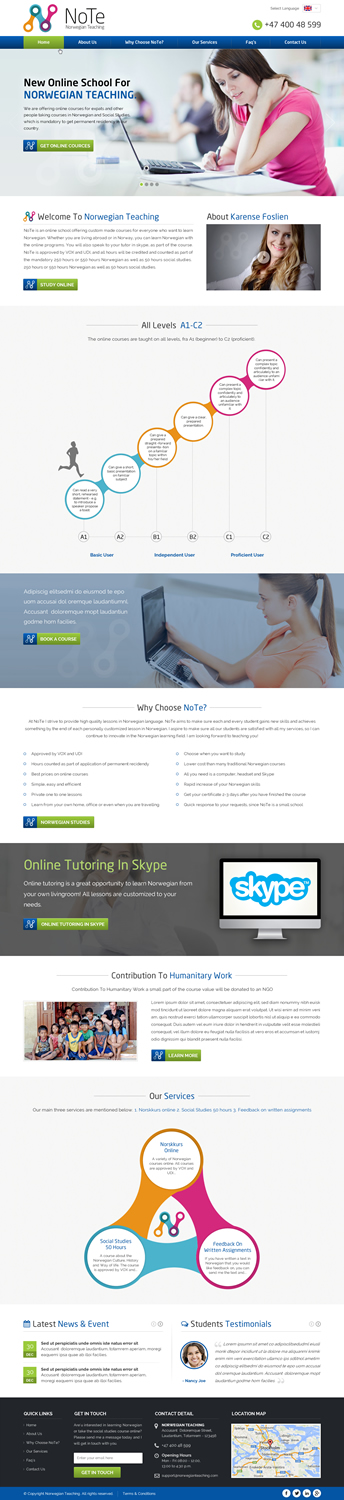 Web Design by Sbss for NoTe Norwegian Teaching | Design #9309309