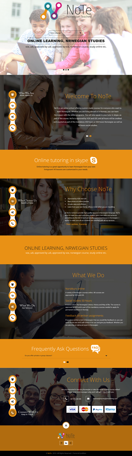 Web Design by rightway for NoTe Norwegian Teaching | Design #9199445