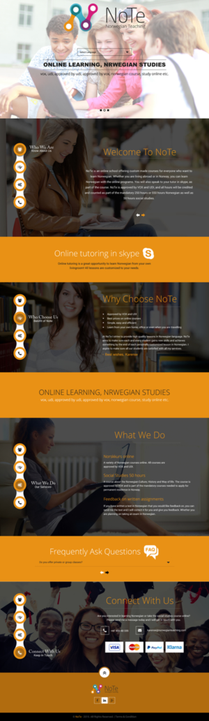Web Design by rightway for NoTe Norwegian Teaching | Design: #9199445