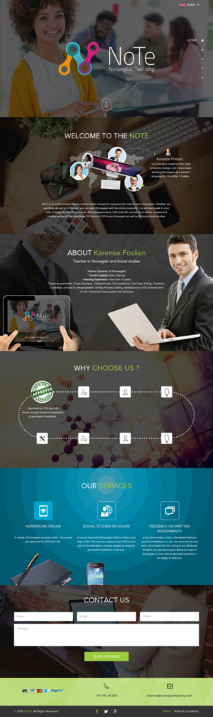 Web Design by rightway for NoTe Norwegian Teaching | Design: #9199450