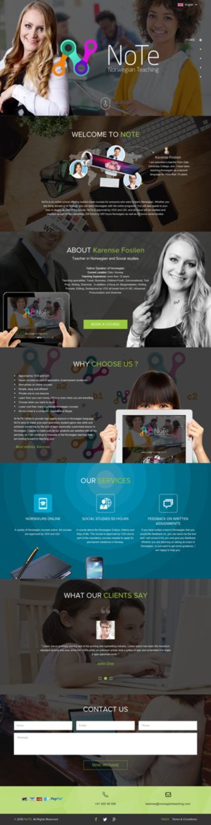 Web Design by rightway for NoTe Norwegian Teaching | Design: #9256483