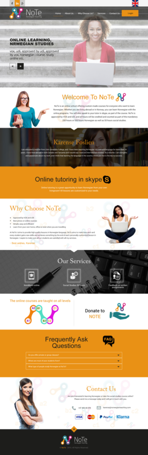 Web Design by rightway for NoTe Norwegian Teaching | Design: #9338049