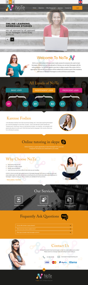 Web Design by rightway for NoTe Norwegian Teaching | Design: #9350137
