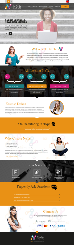 Web Design by rightway for NoTe Norwegian Teaching | Design: #9350145