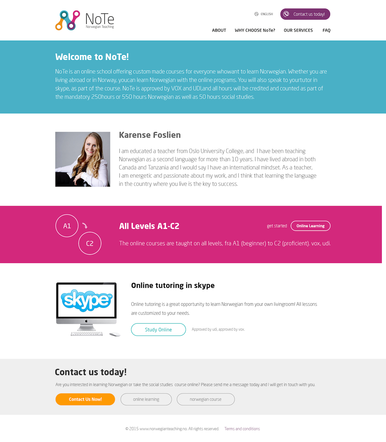 Web Design by dii for NoTe Norwegian Teaching | Design #9262213