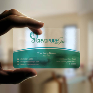 Business Card Design by INDIAN_Ashok for CryoPure Spa, LLC. | Design: #9208187