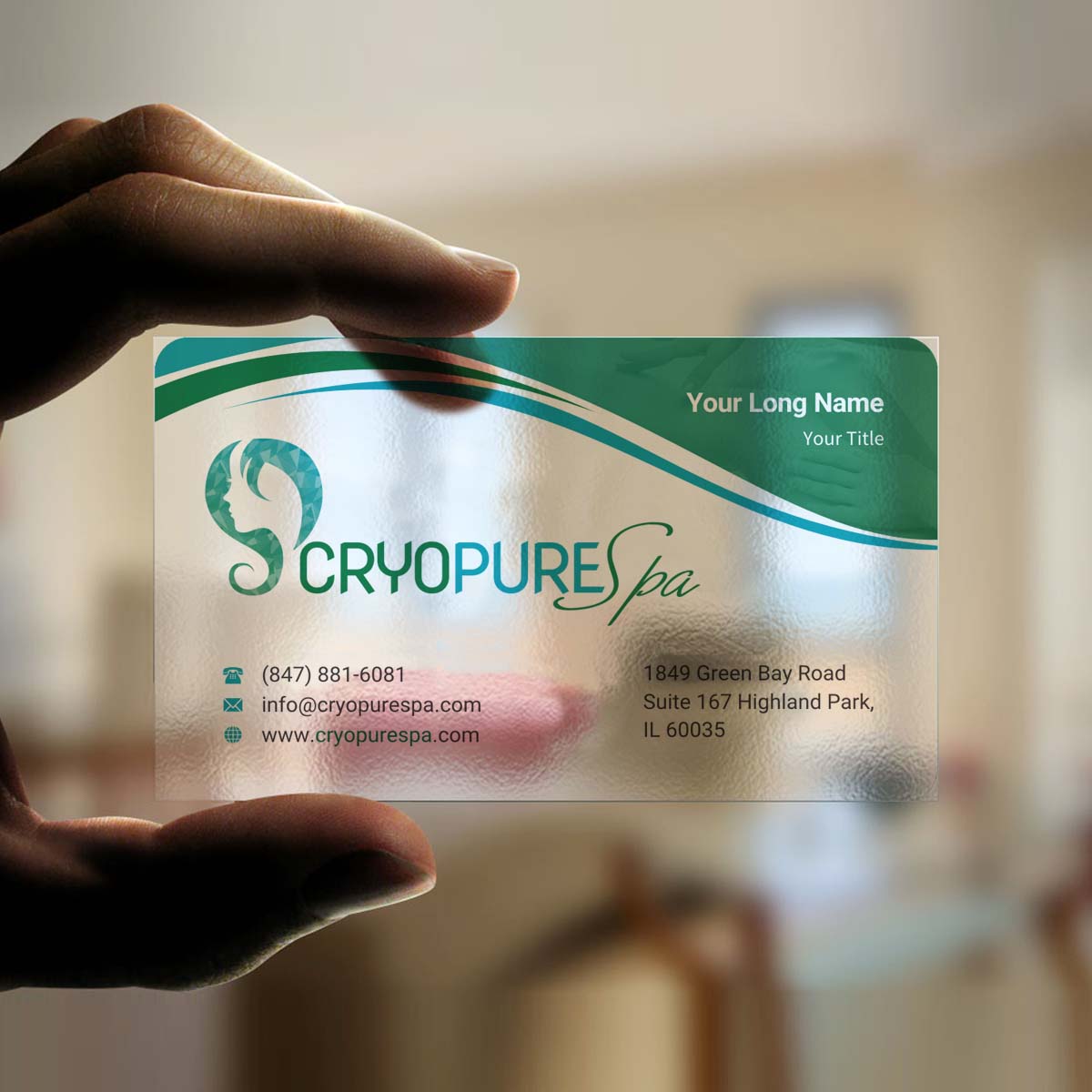 Business Card Design by INDIAN_Ashok for CryoPure Spa, LLC. | Design #9208189