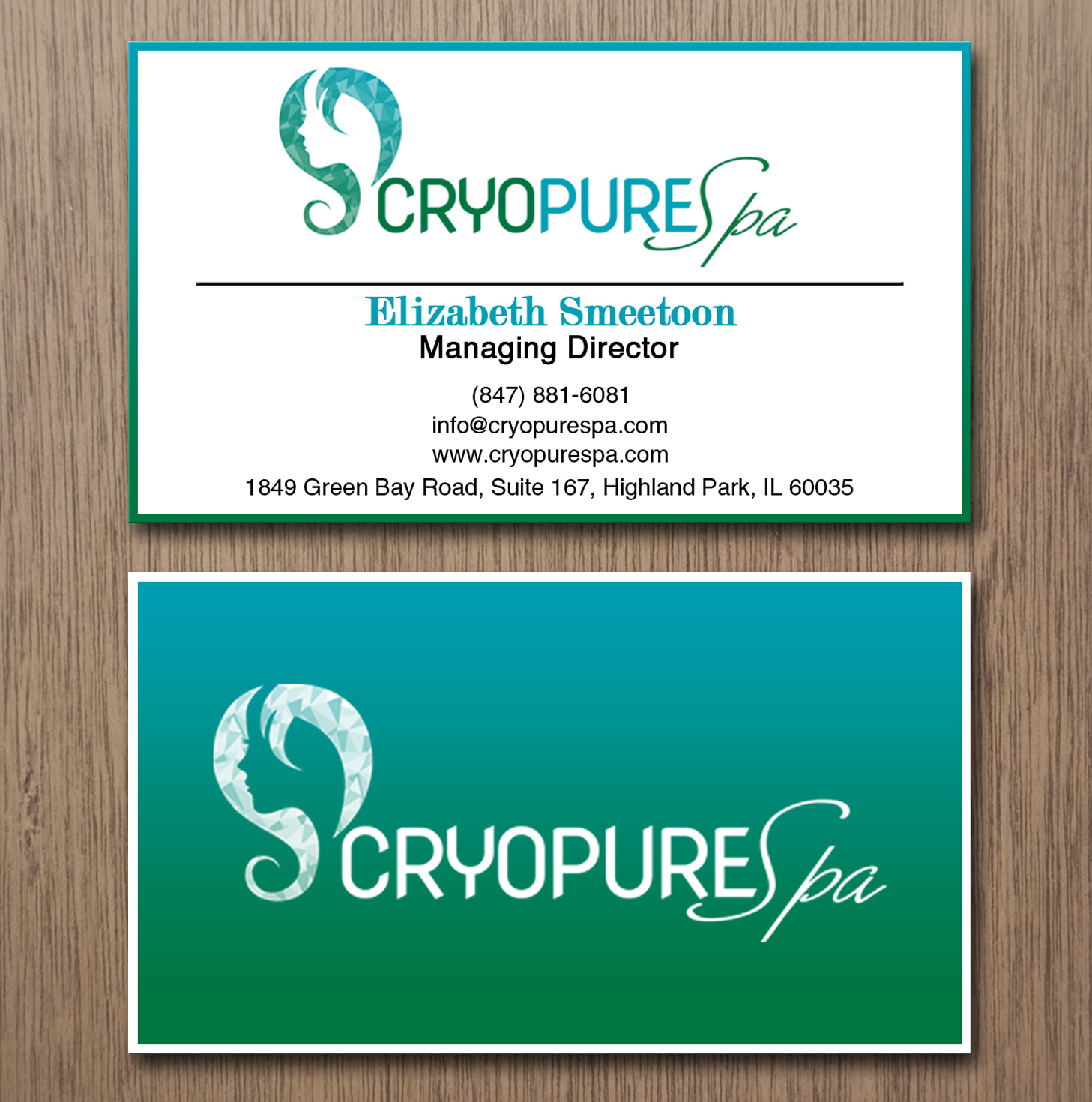 Business Card Design by Lanka Ama for CryoPure Spa, LLC. | Design #9208282