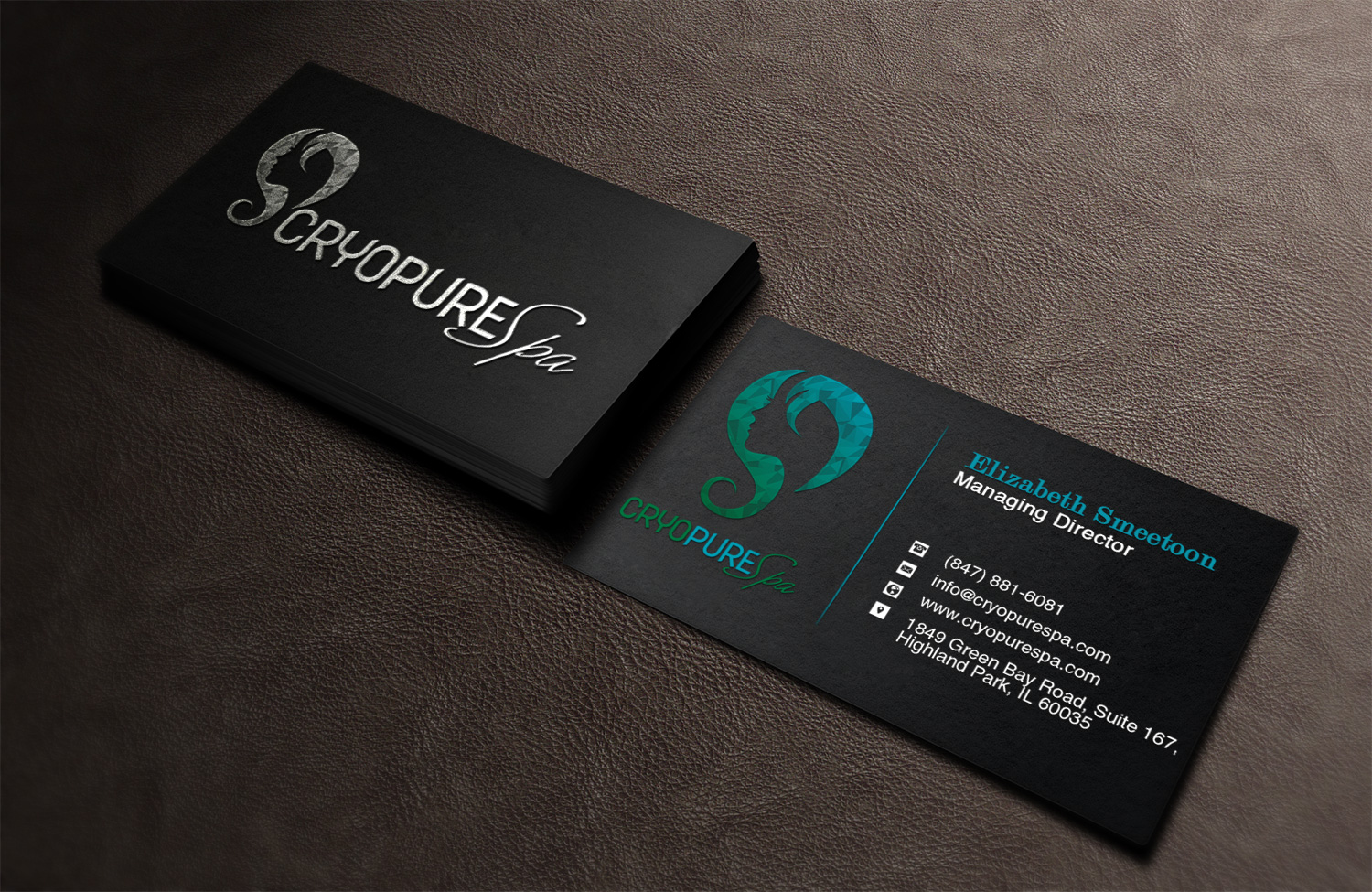Business Card Design by Lanka Ama for CryoPure Spa, LLC. | Design #9208322