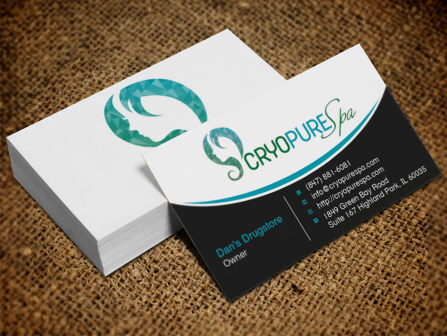 Business Card Design by Lanka Ama for CryoPure Spa, LLC. | Design #9208330