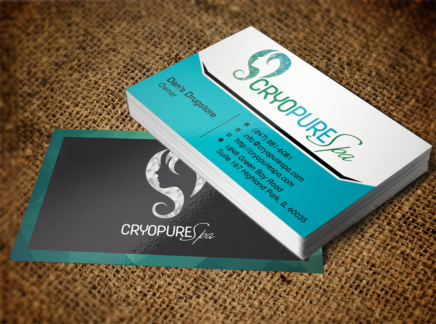 Business Card Design by Lanka Ama for CryoPure Spa, LLC. | Design #9208331