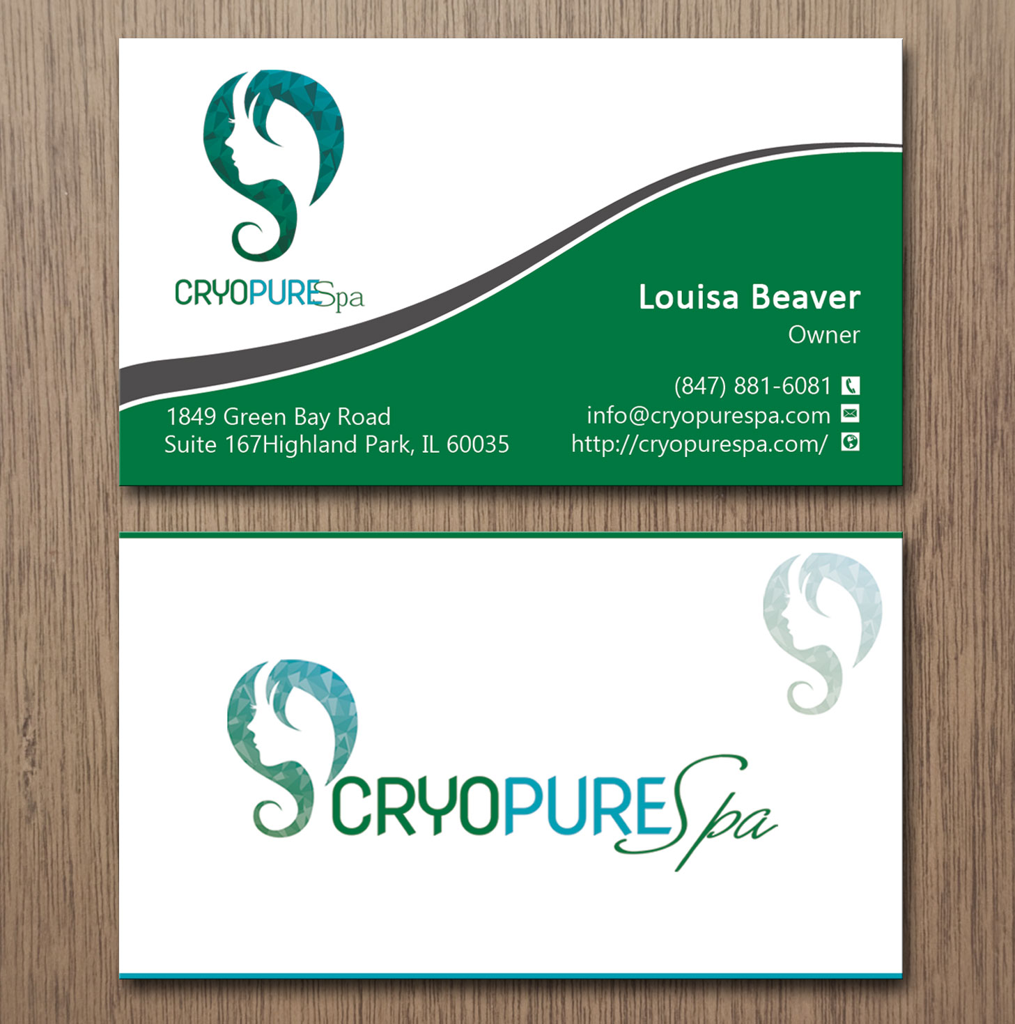 Business Card Design by Lanka Ama for CryoPure Spa, LLC. | Design #9208336