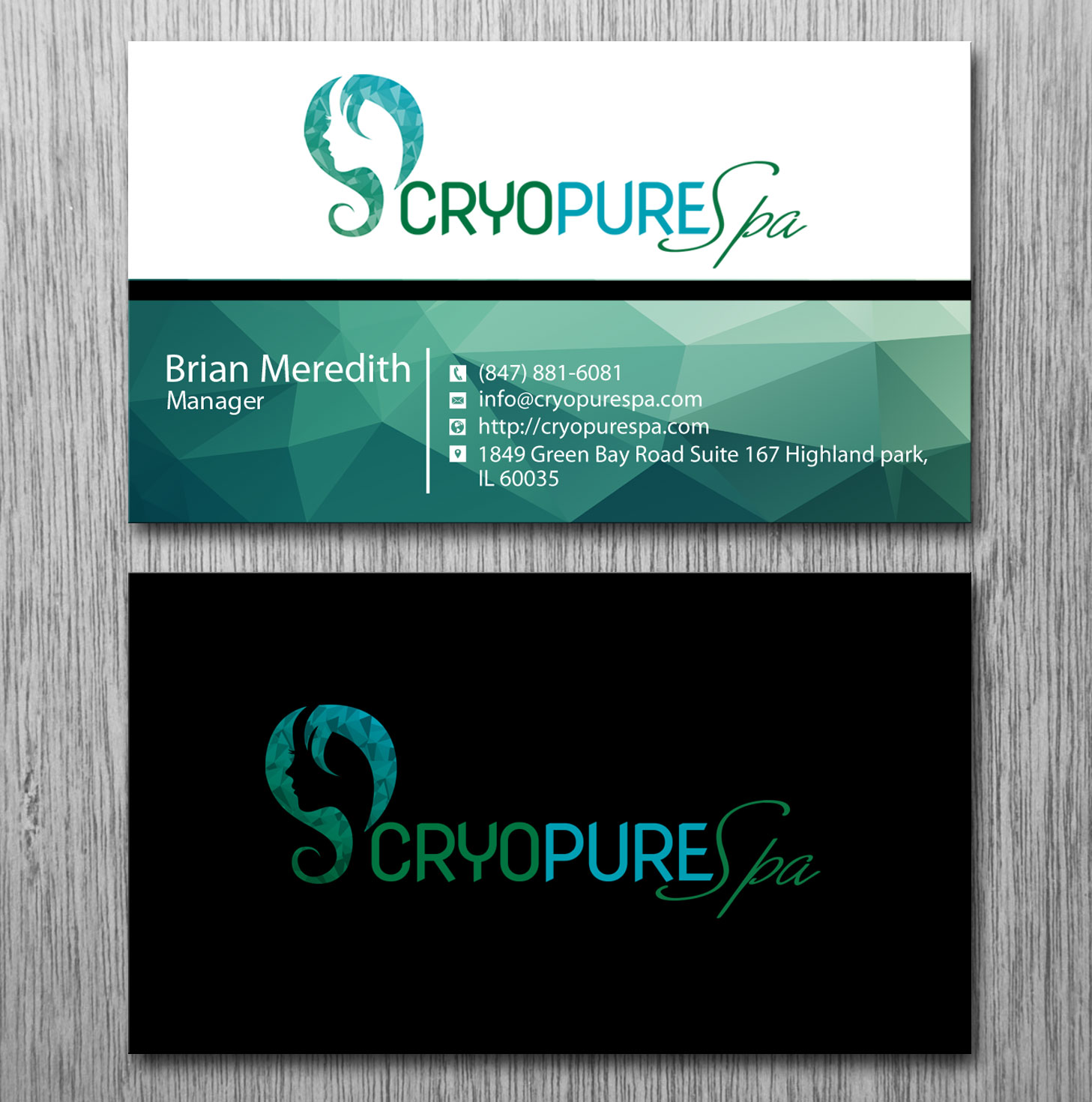 Business Card Design by Lanka Ama for CryoPure Spa, LLC. | Design #9208339