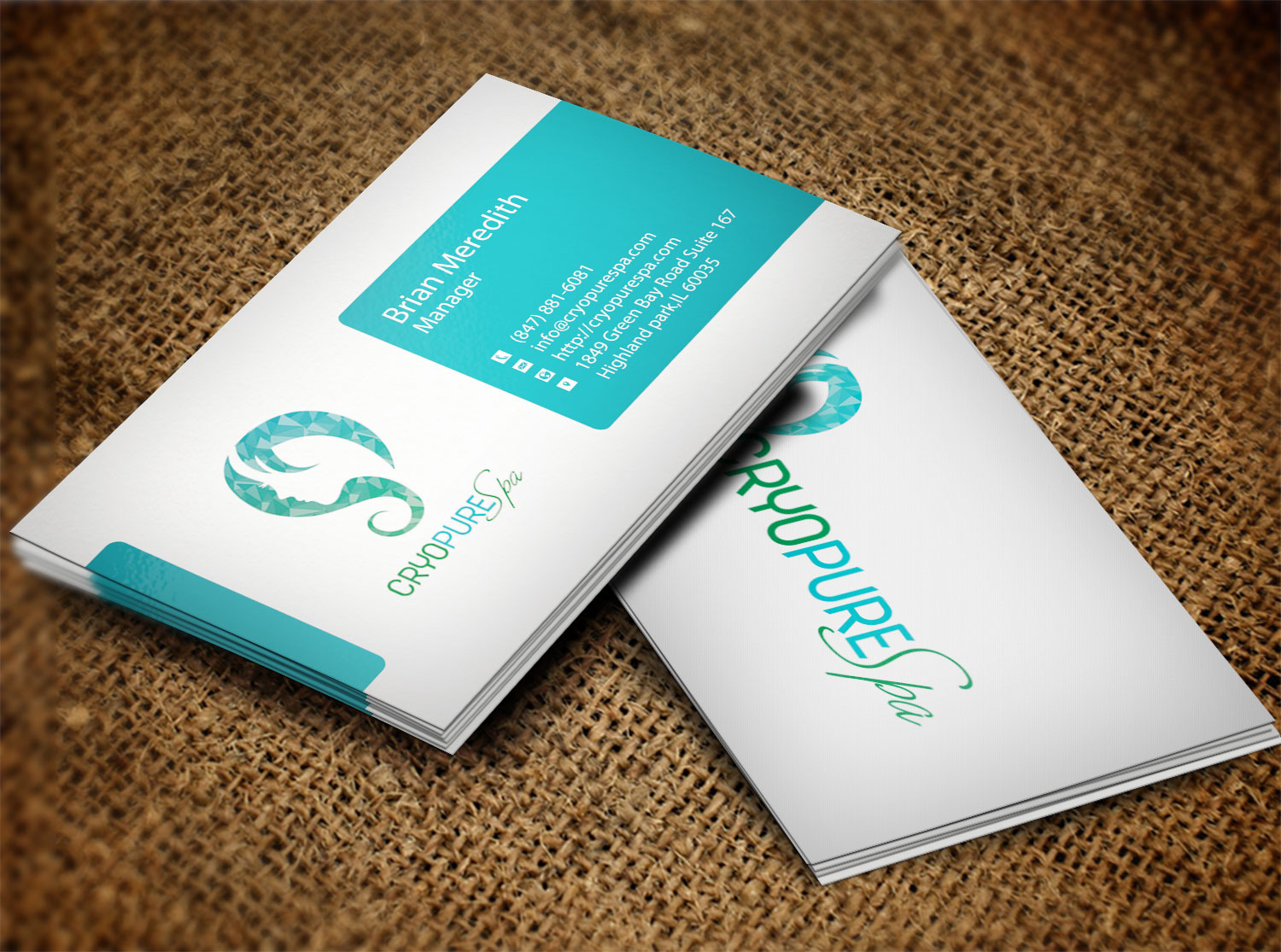 Business Card Design by Lanka Ama for CryoPure Spa, LLC. | Design #9208343