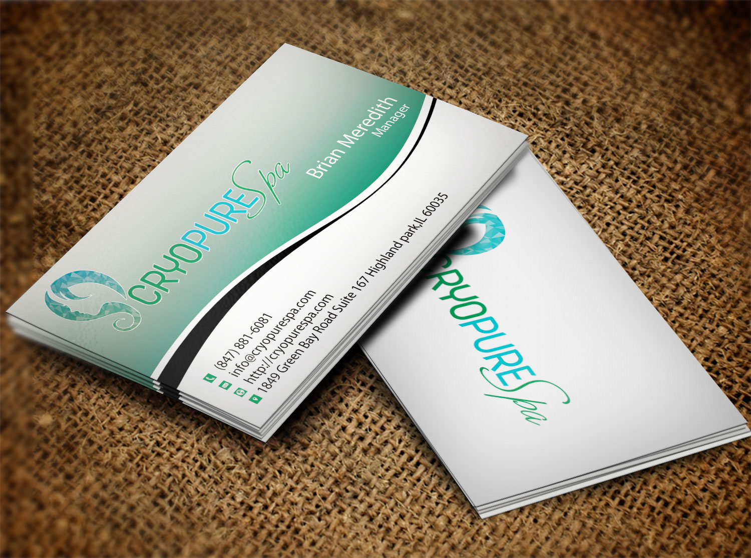 Business Card Design by Lanka Ama for CryoPure Spa, LLC. | Design #9208345