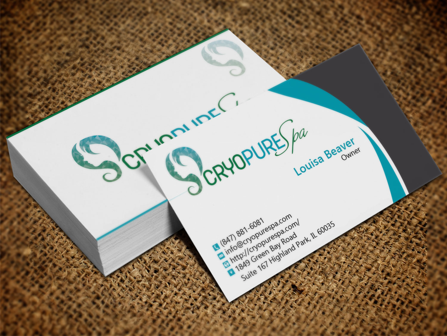 Business Card Design by Lanka Ama for CryoPure Spa, LLC. | Design #9208350