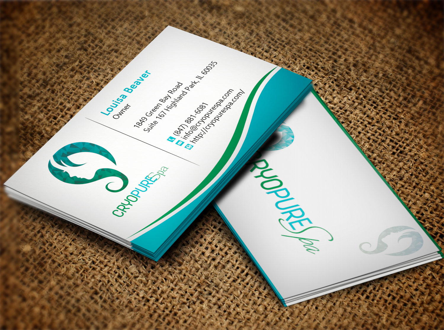 Business Card Design by Lanka Ama for CryoPure Spa, LLC. | Design #9208353