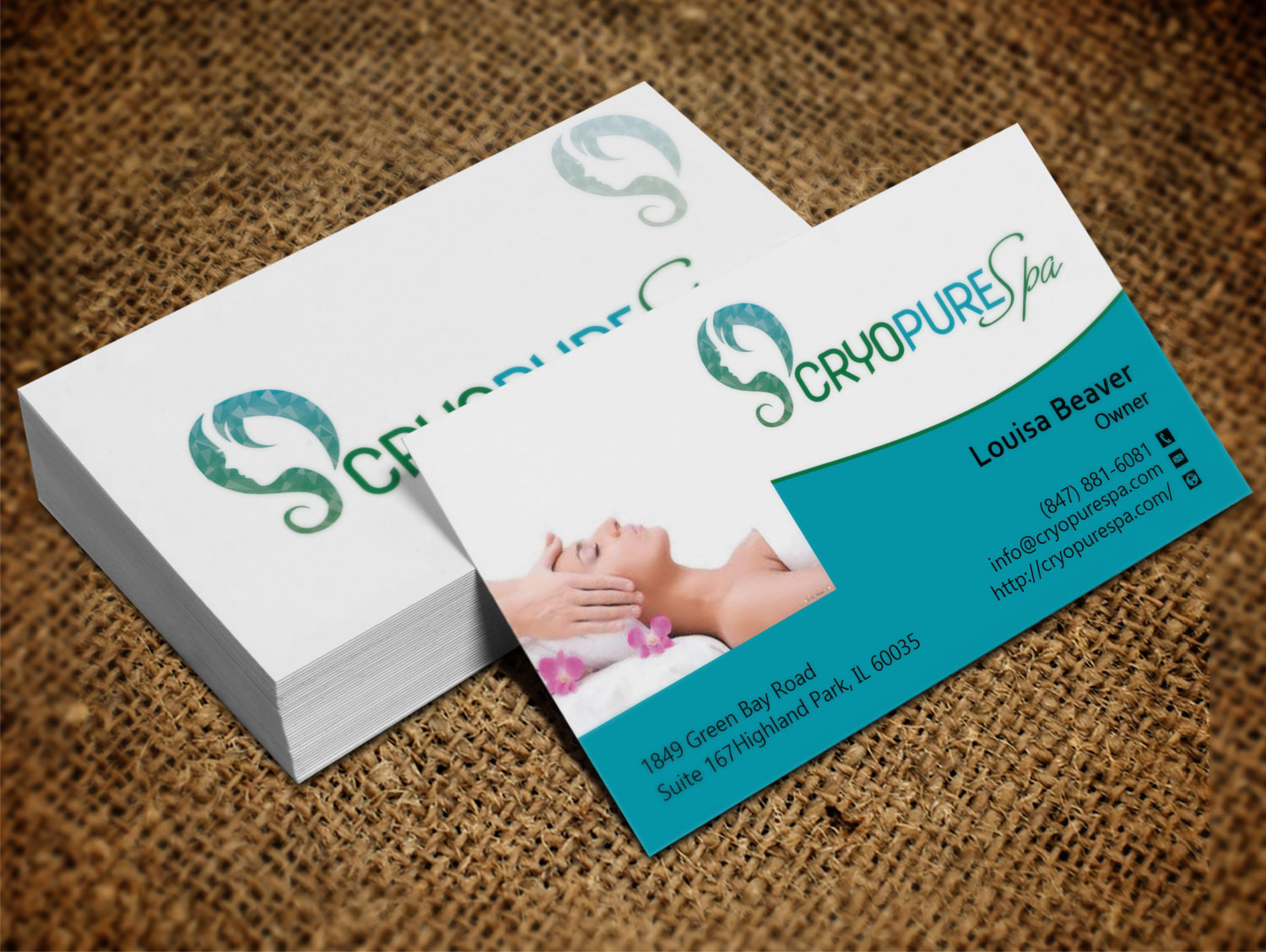 Visitenkarten-Design von Lanka Ama für CryoPure Spa, LLC. | Design #9208356
