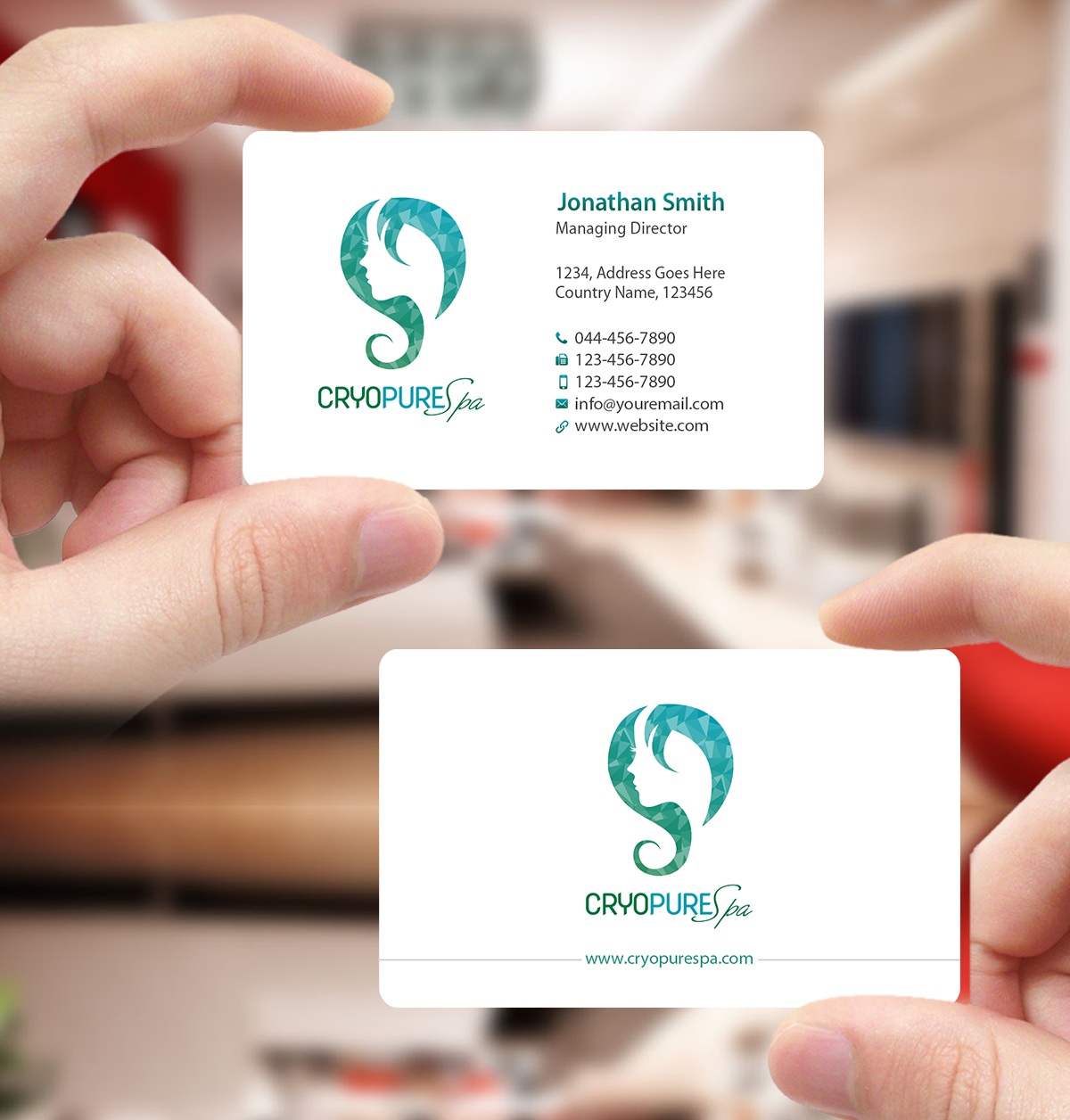 Business Card Design by Creations Box 2015 for CryoPure Spa, LLC. | Design #9249480