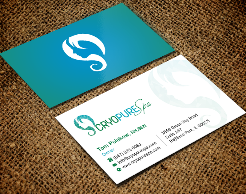 Business Card Design by chandrayaan.creative for CryoPure Spa, LLC. | Design #9209864