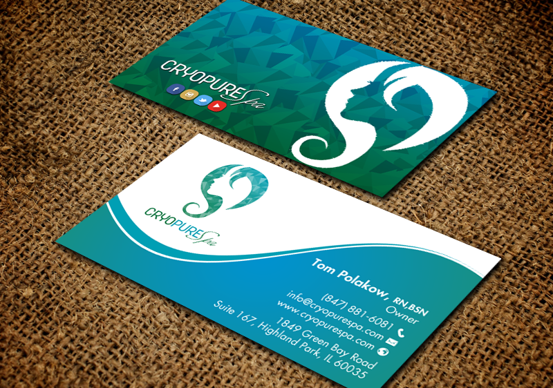 Business Card Design by chandrayaan.creative for CryoPure Spa, LLC. | Design #9216636