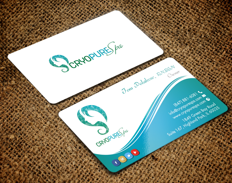 Business Card Design by chandrayaan.creative for CryoPure Spa, LLC. | Design #9249031