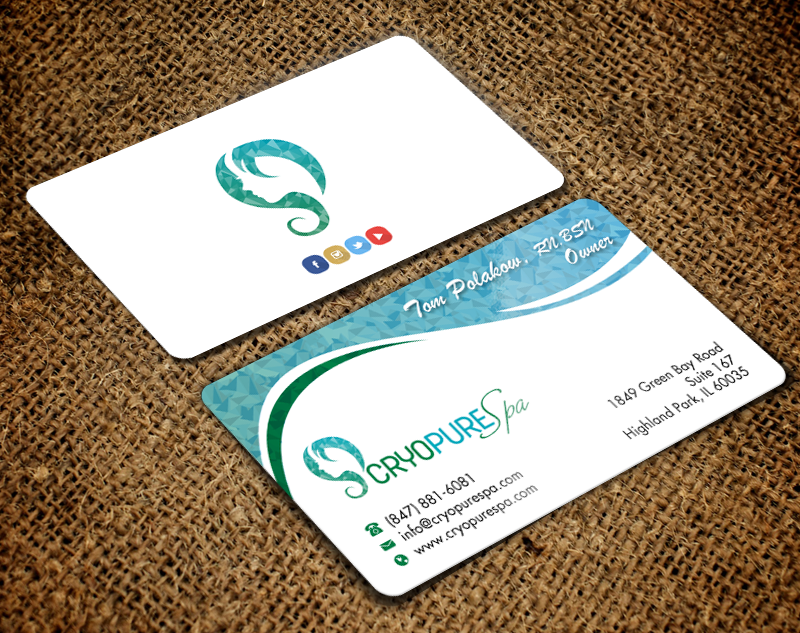 Business Card Design by chandrayaan.creative for CryoPure Spa, LLC. | Design #9249044
