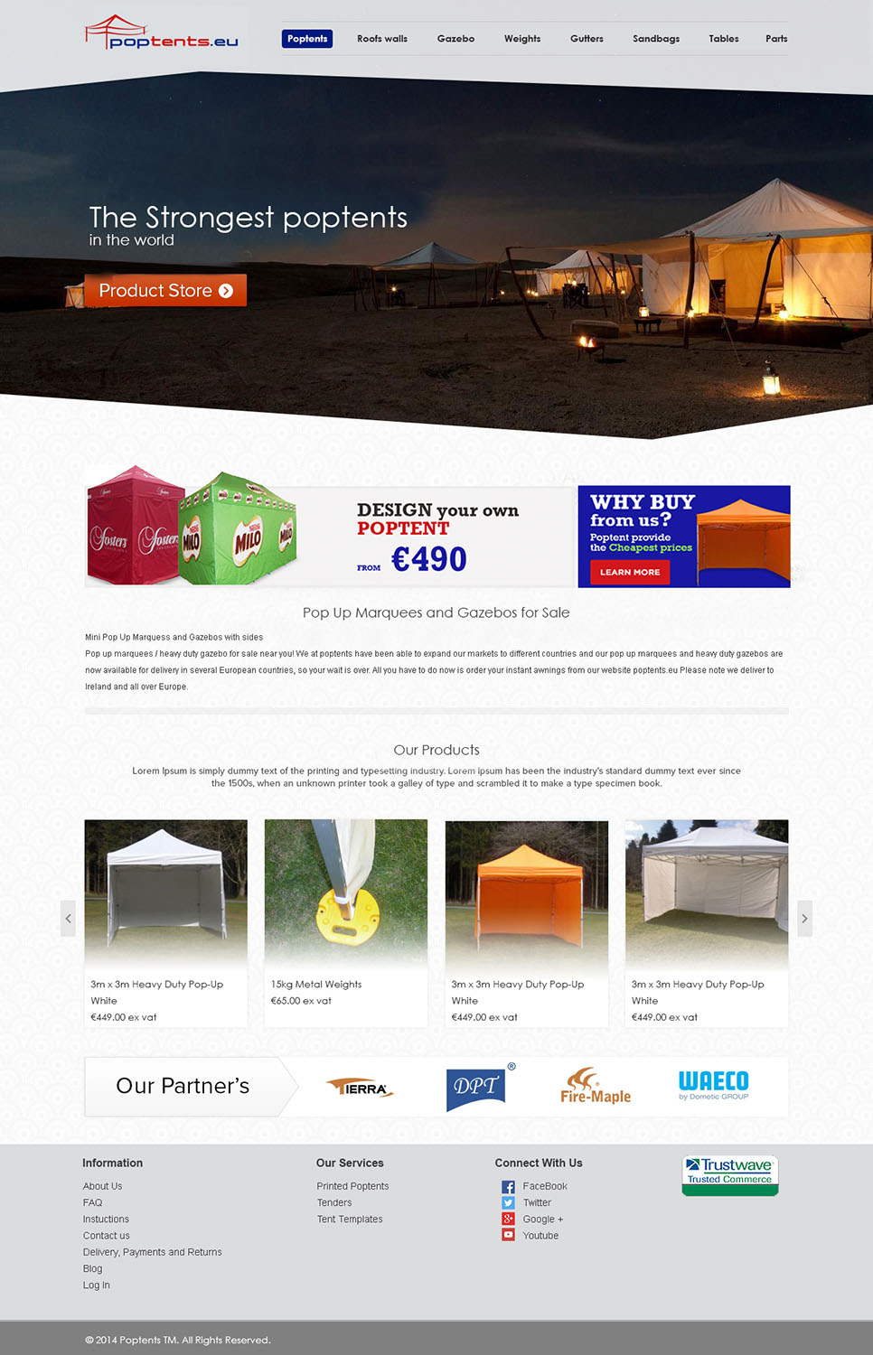 Diseño Web por saroshdurrani para Poptents.eu | Diseño #9198007