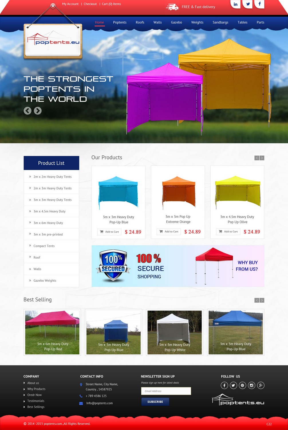 Diseño Web por pb para Poptents.eu | Diseño #9210577