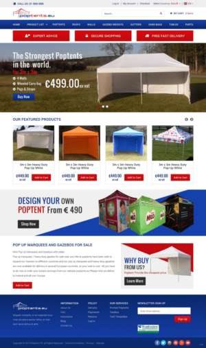 Diseño Web por pb para Poptents.eu | Diseño: #9210579