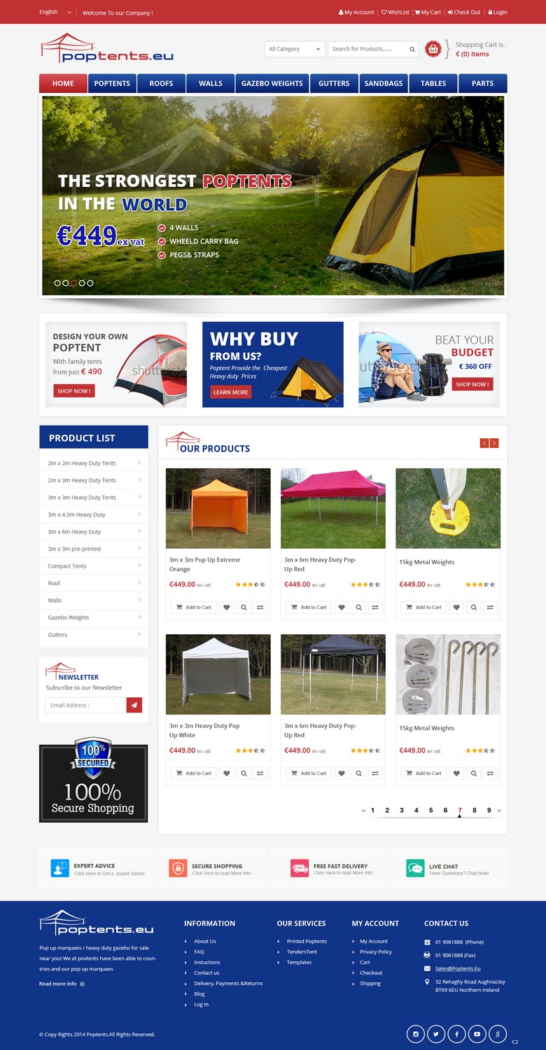Diseño Web por pb para Poptents.eu | Diseño #9210580