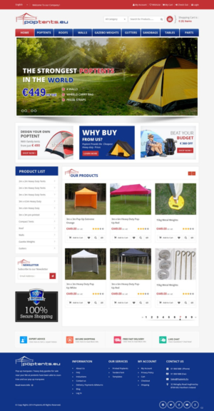 Web Design by pb for Poptents.eu | Design: #9210580