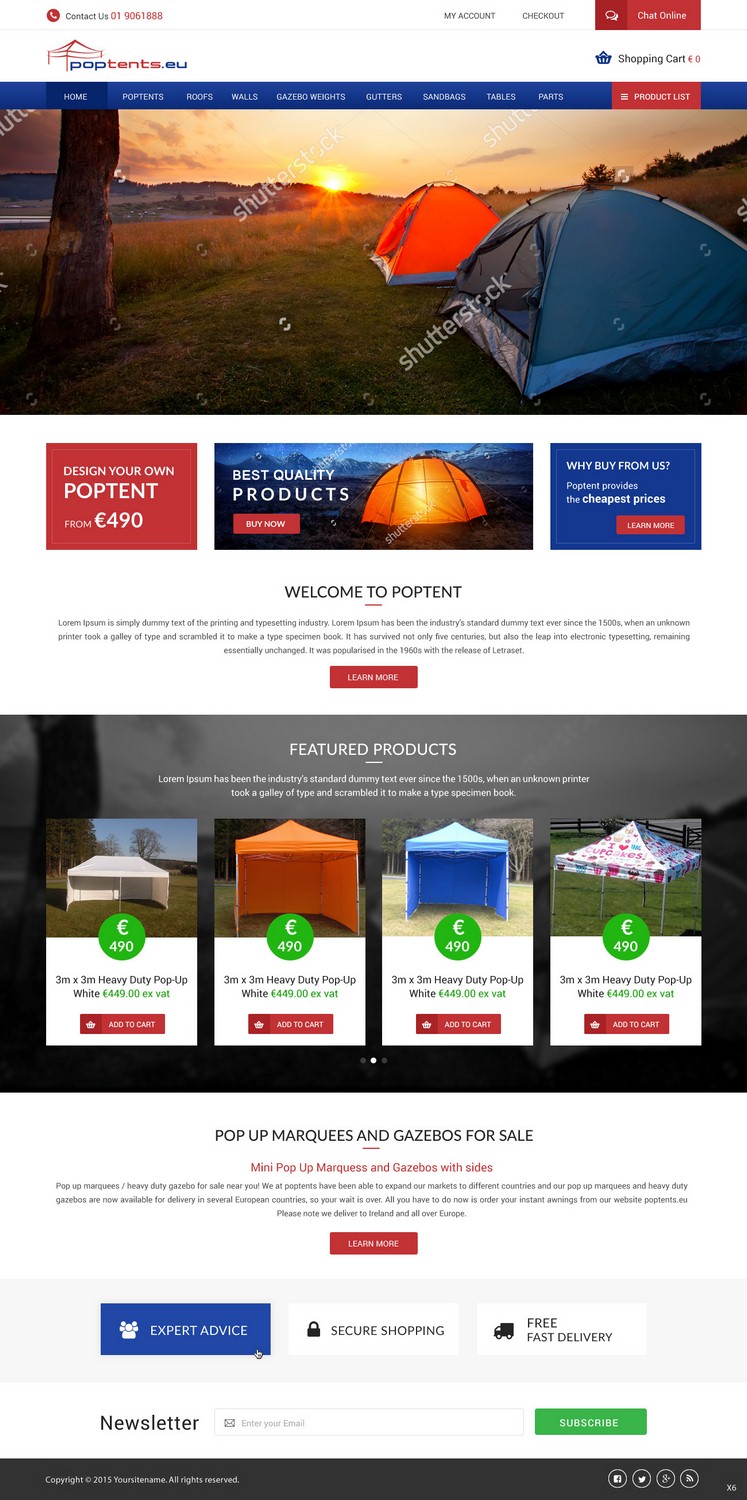 Diseño Web por pb para Poptents.eu | Diseño #9210590