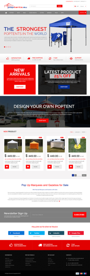 Web Design by Creations Box 2015 for Poptents.eu | Design: #9202077