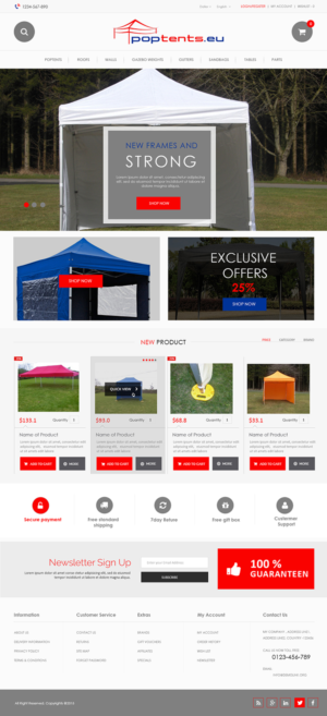 Web Design by Creations Box 2015 for Poptents.eu | Design: #9202078
