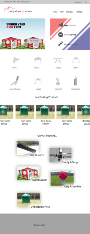 Web Design by estyrosenberg116 for Poptents.eu | Design: #9194480