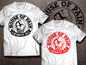 House of Pain Gym TShirt design  | T-shirt Design by 99.degree