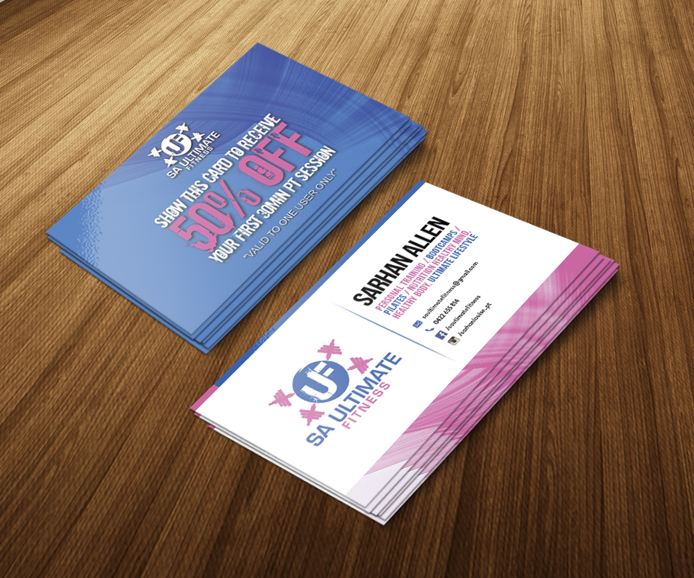 Business Card Design by jeffdefy for SA Ultimate Fitness | Design #9204832