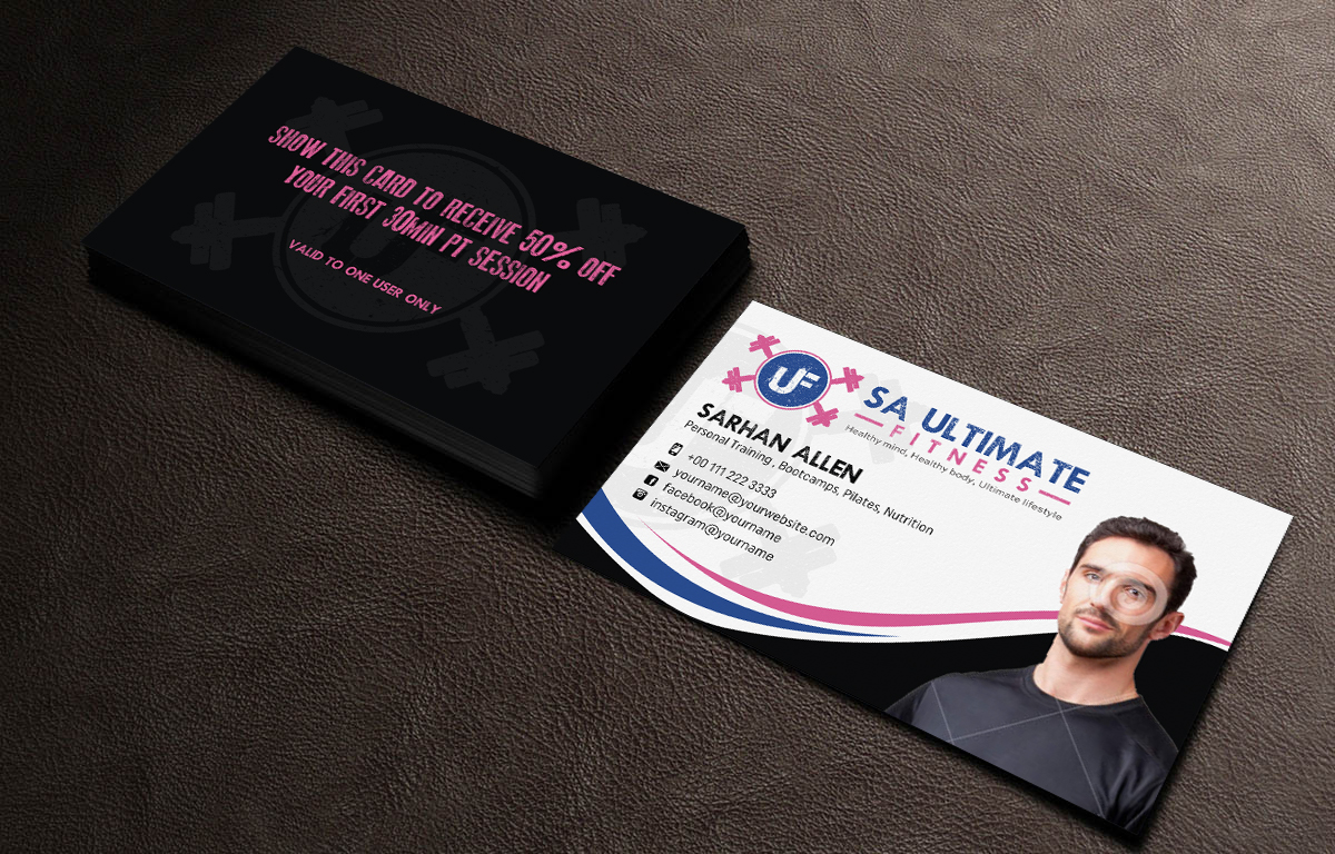 Diseño de Tarjeta de Presentación por INDIAN_Ashok para SA Ultimate Fitness | Diseño #9199117