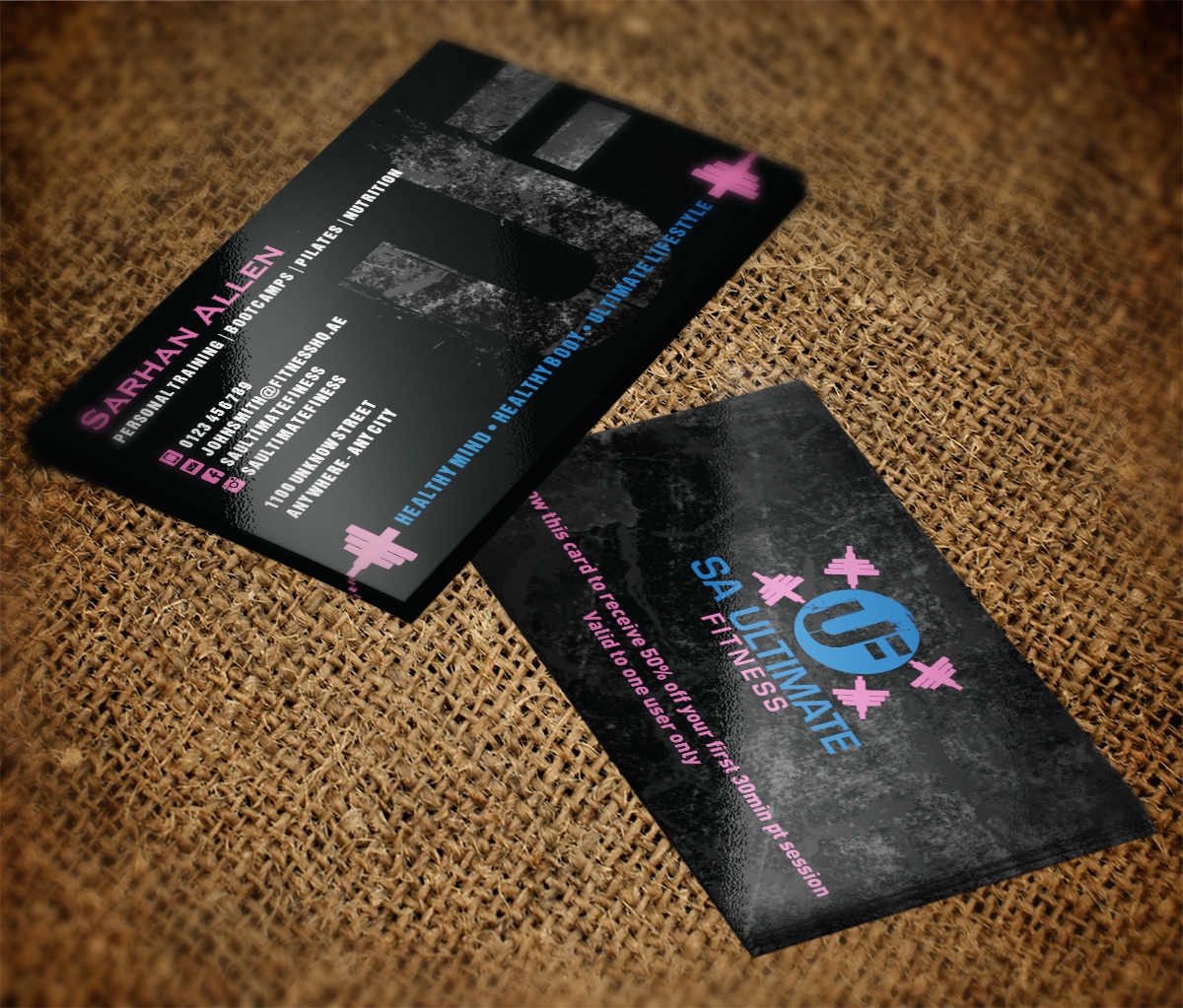 Diseño de Tarjeta de Presentación por Grafactory para SA Ultimate Fitness | Diseño #9264683