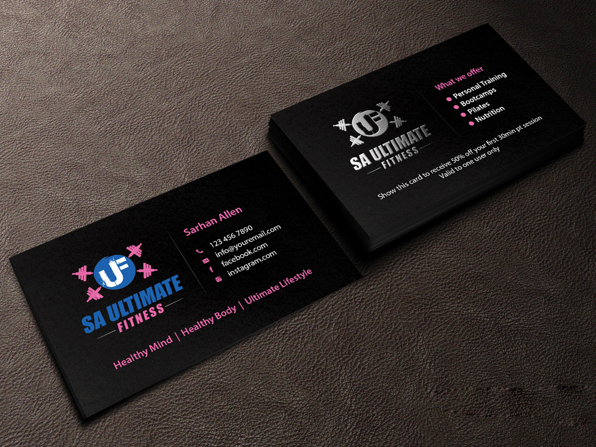 Diseño de Tarjeta de Presentación por Creations Box 2015 para SA Ultimate Fitness | Diseño #9211886