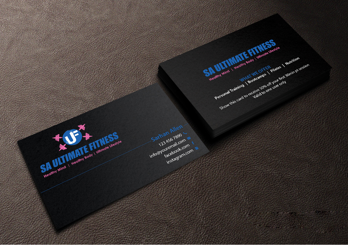 Diseño de Tarjeta de Presentación por Creations Box 2015 para SA Ultimate Fitness | Diseño #9211887