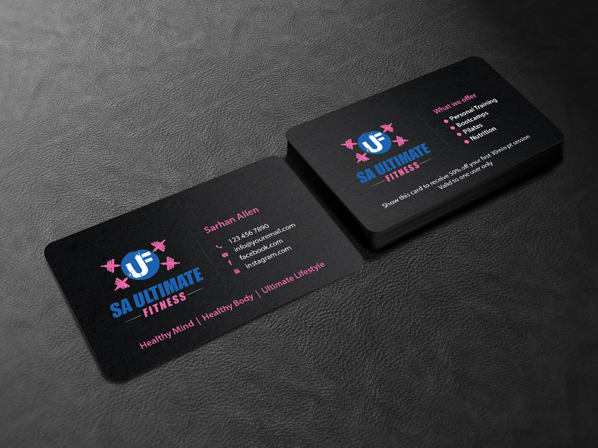 Diseño de Tarjeta de Presentación por Creations Box 2015 para SA Ultimate Fitness | Diseño #9211889