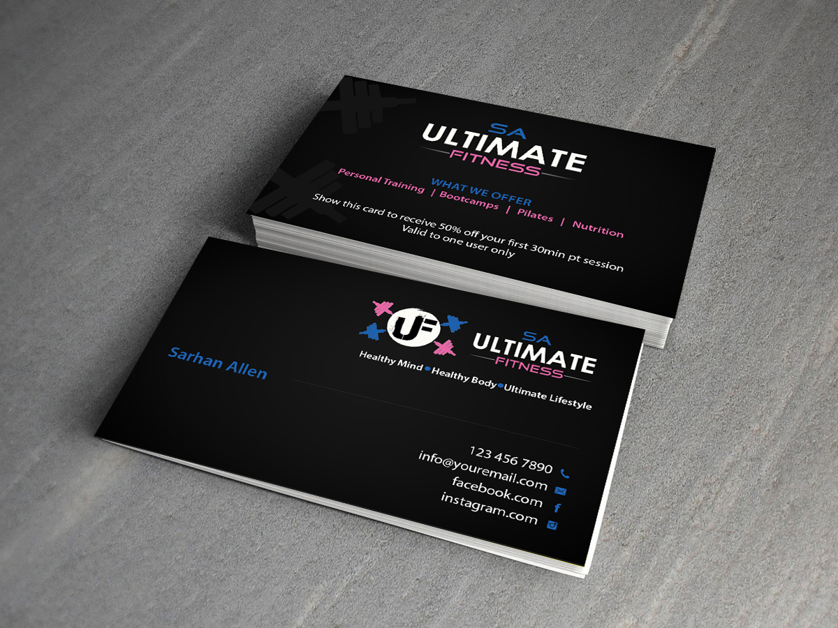 Business Card Design by Creations Box 2015 for SA Ultimate Fitness | Design #9211890