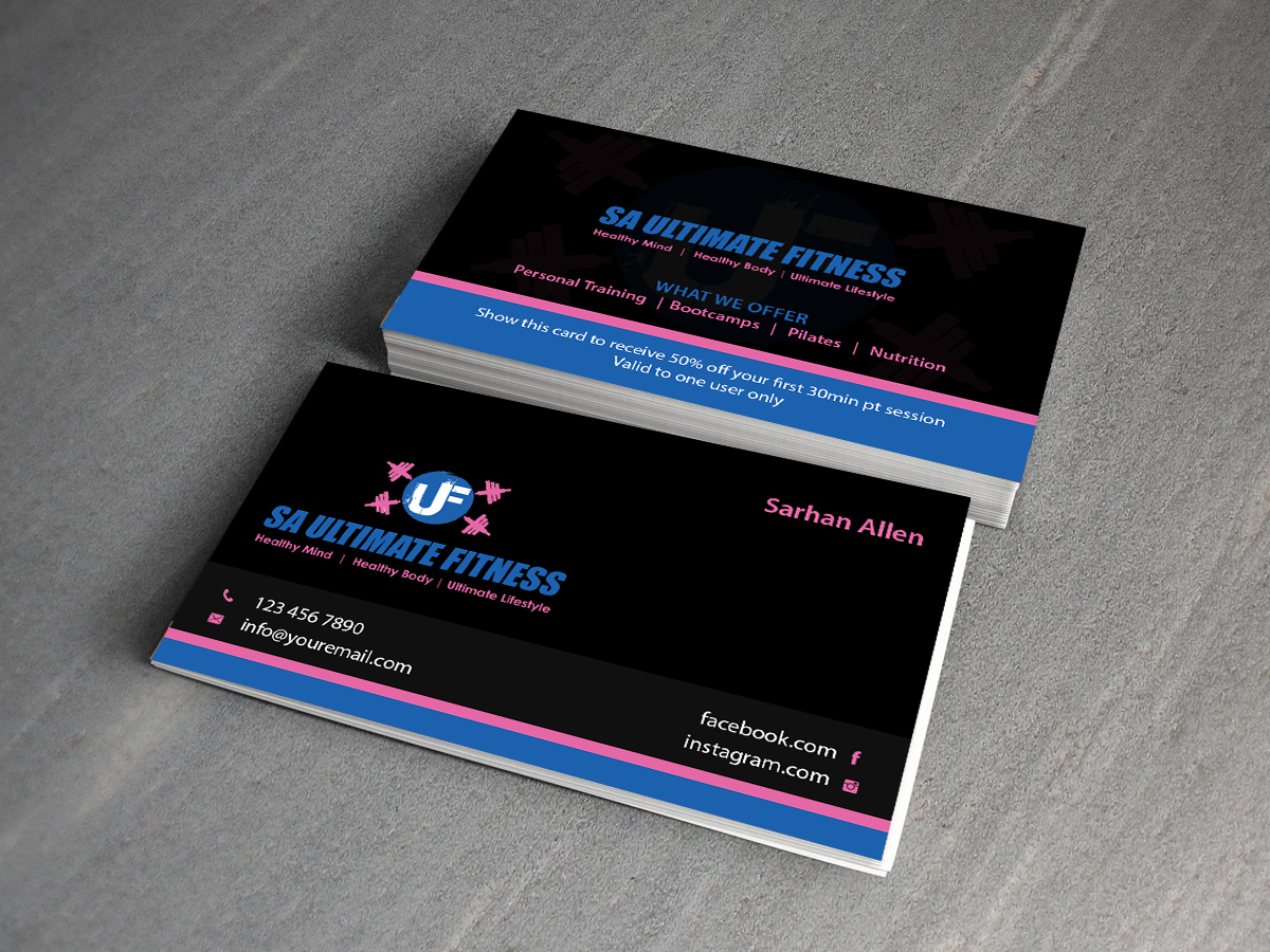 Diseño de Tarjeta de Presentación por Creations Box 2015 para SA Ultimate Fitness | Diseño #9211892