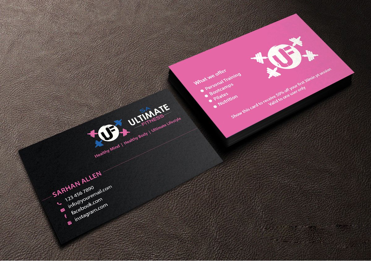 Diseño de Tarjeta de Presentación por Creations Box 2015 para SA Ultimate Fitness | Diseño #9211893