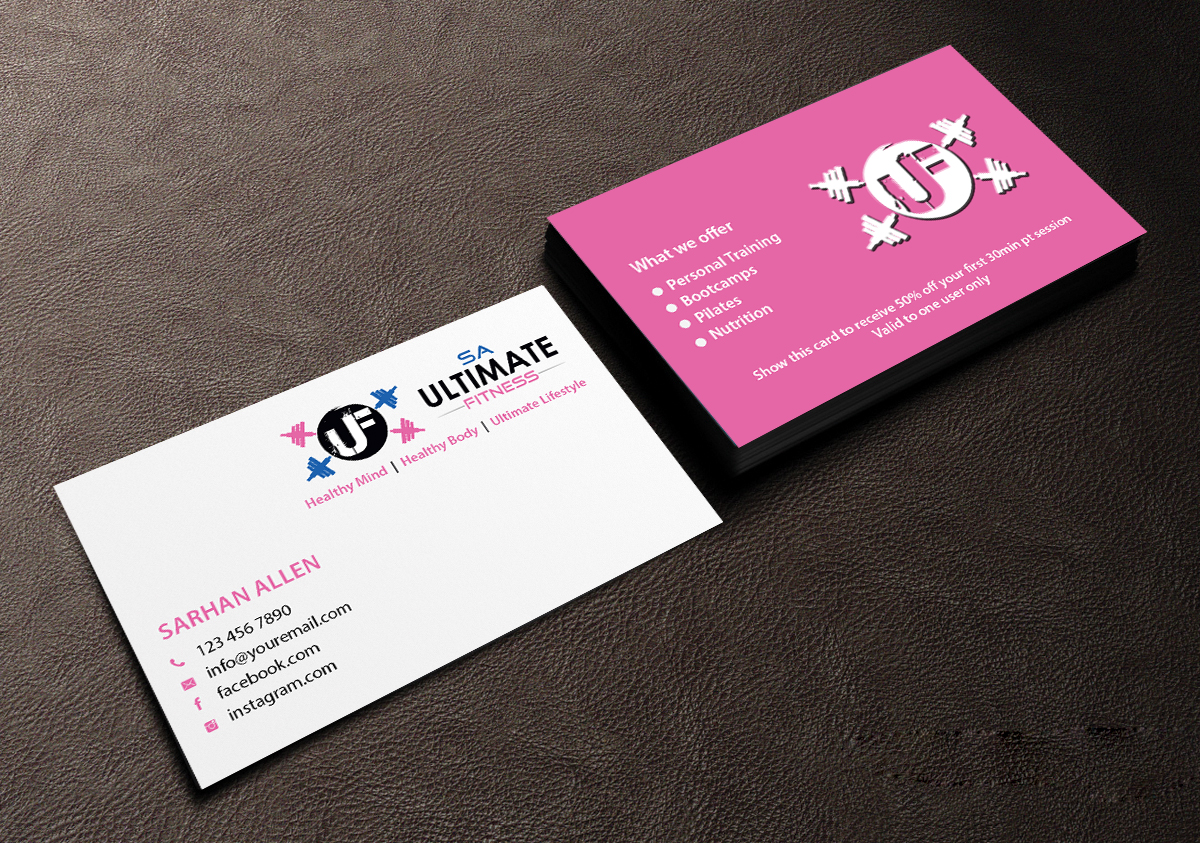 Diseño de Tarjeta de Presentación por Creations Box 2015 para SA Ultimate Fitness | Diseño #9211894