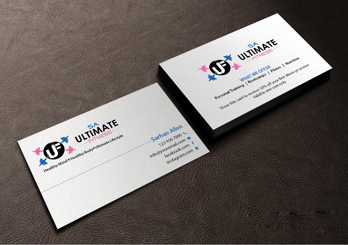 Diseño de Tarjeta de Presentación por Creations Box 2015 para SA Ultimate Fitness | Diseño #9211897