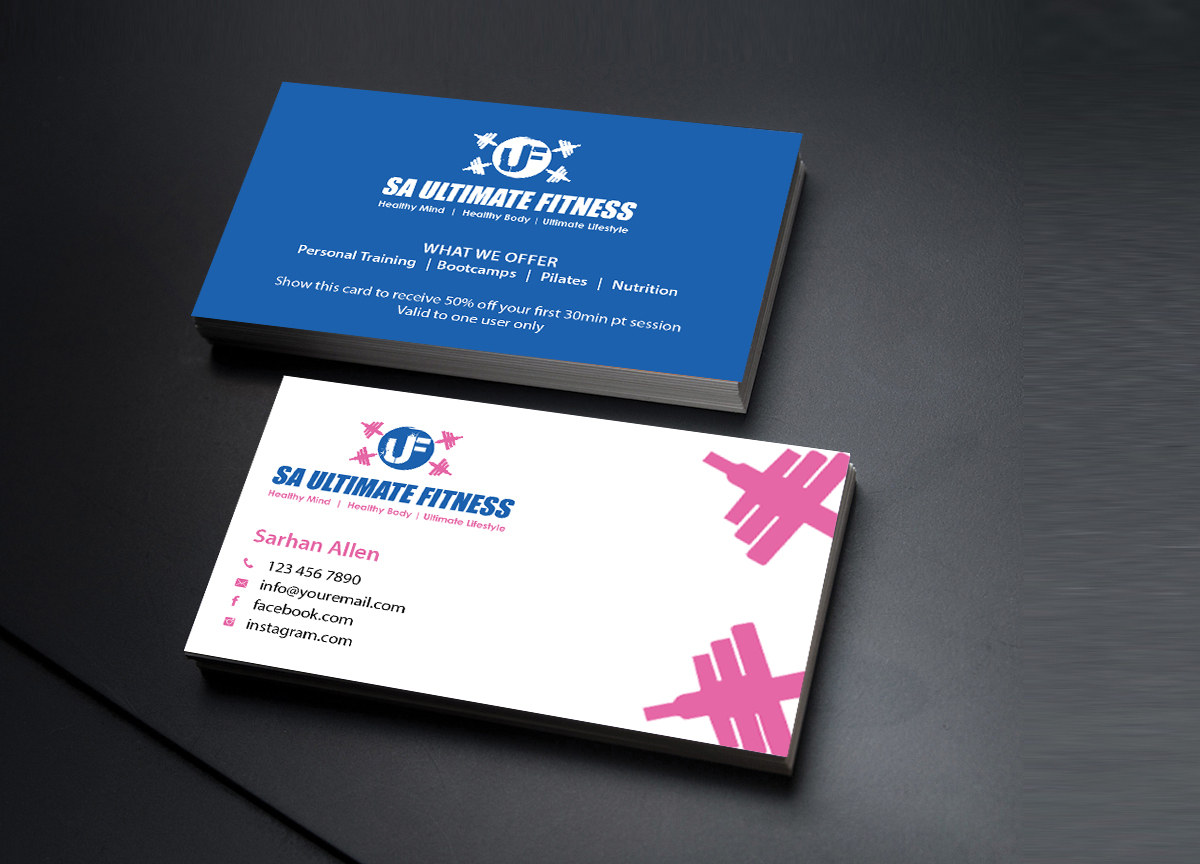Diseño de Tarjeta de Presentación por Creations Box 2015 para SA Ultimate Fitness | Diseño #9211898